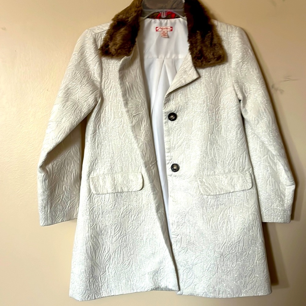 Ruby & bloom faux fur trim girl coat size XL 14/16